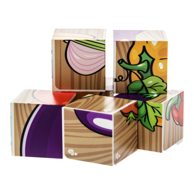 Кубики Овощи 6 штук Baby Toys Десятое королевство 03545 1